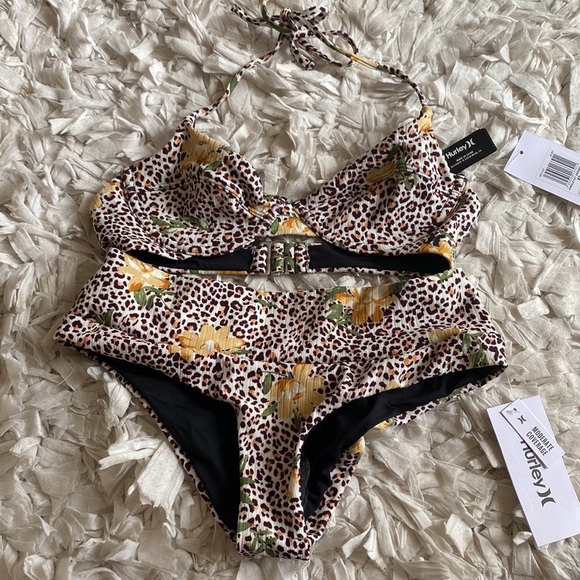 NWT Hurley Jungle Cat 2 piece swimsuit bikini set - Picture 3 of 8